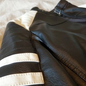 Motorcycle Leather Jacket w/ Stripes (Size M & L)